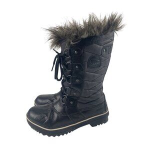 Sorel Women's Size 6 Tofino II Faux Fur Lined Waterproof Boot in Black Stone